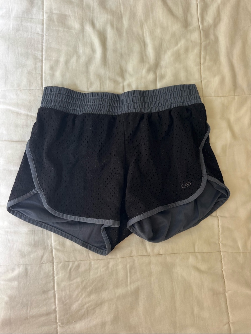 Champion Black Athletic Shorts with Gray Trim